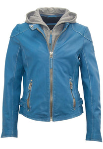 MAURITIUS FINJA RF LEATHER JACKET - BLUE LAGOON