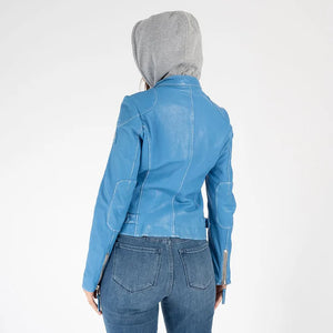 MAURITIUS FINJA RF LEATHER JACKET - BLUE LAGOON