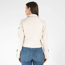 Load image into Gallery viewer, MAURITIUS BITA RF LEATHER JACKET - OFF WHITE
