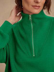 VARLEY HAWLEY HALF-ZIP SWEAT - VERDANT GREEN