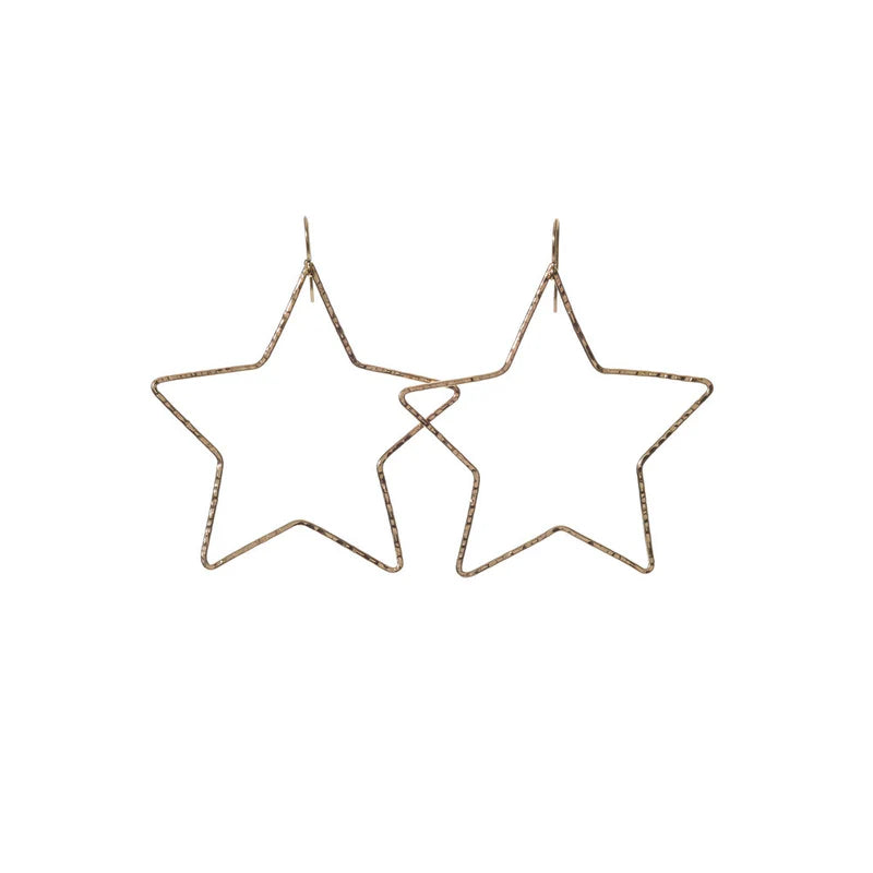 KENDA KIST STAR HOOPS - GOLD FILLED