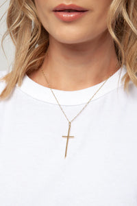 MIRANDA FRYE CROSS CHARM - GOLD