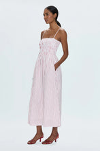 Load image into Gallery viewer, PISTOLA BIANCA SHIRRED BODICE DRESS - RUBY STRIPE
