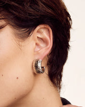 Load image into Gallery viewer, LUV AJ REMY RIDGED HOOPS - SILVER
