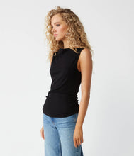 Load image into Gallery viewer, MICHAEL STARS COCO RUCHED TANK - BLACK
