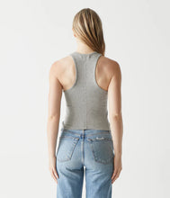 Load image into Gallery viewer, MICHAEL STARS PINA RIBBED HALTER TANK - HEATHER GREY
