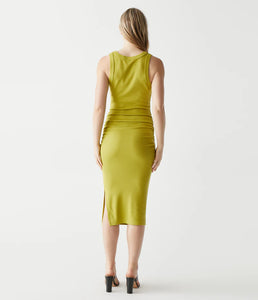 MICHAEL STARS WREN RIBBED MIDI DRESS - SNOW PEA