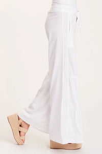 XCVI TERRACED WIDE LEG PANT - WHITE