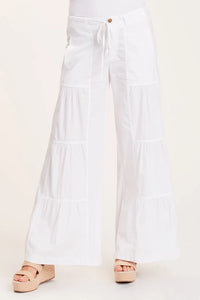 XCVI TERRACED WIDE LEG PANT - WHITE