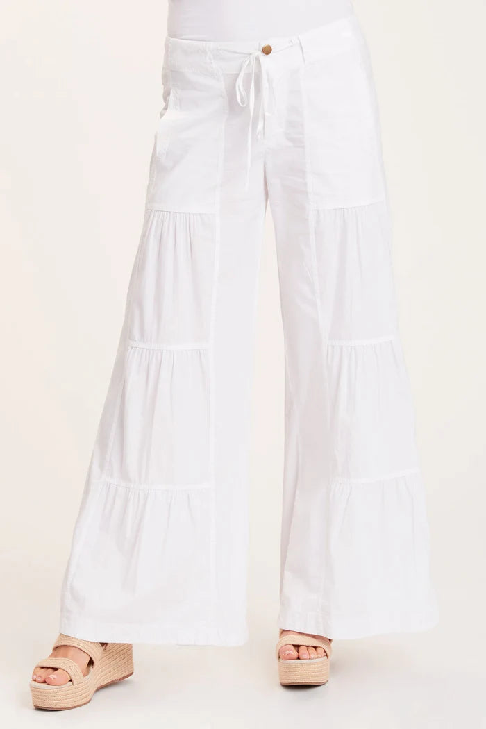 XCVI TERRACED WIDE LEG PANT - WHITE