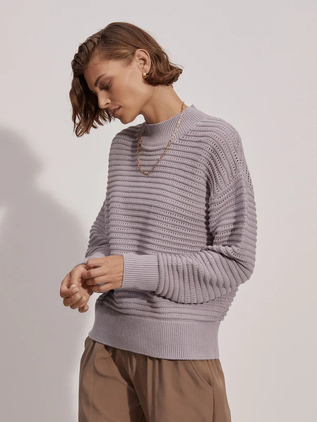 VARLEY FRANCO MOCK NECK KNIT - RAINDROPS