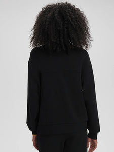 VARLEY CELESTE BUTTON THROUGH SWEAT - BLACK