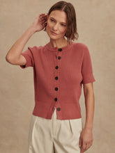 Load image into Gallery viewer, VARLEY MICHA SHORT SLEEVE CARDIGAN - MAUVEWOOD
