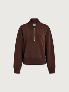 VARLEY SALLY HALF-ZIP SWEAT - COFFEE BEAN MARL