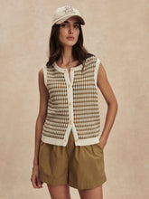 Load image into Gallery viewer, VARLEY AURA KNIT TOP - EGRET/GOLDEN OLIVE
