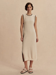 VARLEY DWIGHT TANK KNIT MIDI DRESS - BIRCH