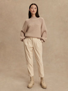 VARLEY MARTINA HIGH-NECK RIB KNIT - CEMENT
