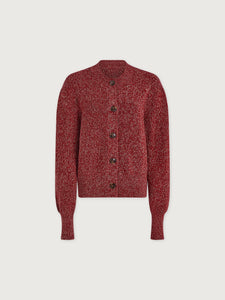 VARLEY PATRICIA RIB CARDIGAN - RED FLECKED