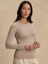 Load image into Gallery viewer, VARLEY EDNA LONG SLEEVE FITTED TEE - TAUPE MARL

