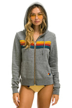 Load image into Gallery viewer, AVIATOR NATION 5 STRIPE HOODIE - HEATHER GREY
