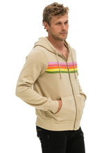 Load image into Gallery viewer, AVIATOR NATION 5 STRIPE HOODIE - SAND // PINK // GREEN
