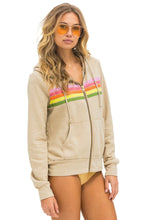 Load image into Gallery viewer, AVIATOR NATION 5 STRIPE HOODIE - SAND // PINK // GREEN
