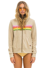 Load image into Gallery viewer, AVIATOR NATION 5 STRIPE HOODIE - SAND // PINK // GREEN
