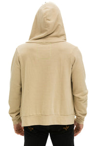 AVIATOR NATION 5 STRIPE HOODIE - SAND // PINK // GREEN