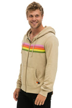 Load image into Gallery viewer, AVIATOR NATION 5 STRIPE HOODIE - SAND // PINK // GREEN
