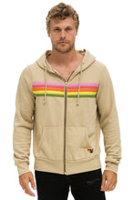 Load image into Gallery viewer, AVIATOR NATION 5 STRIPE HOODIE - SAND // PINK // GREEN
