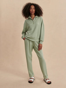 VARLEY HAWLEY HALF-ZIP SWEAT - SNOW SAGE