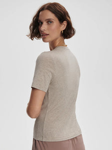 VARLEY REGINA FITTED TEE - TAUPE MARL