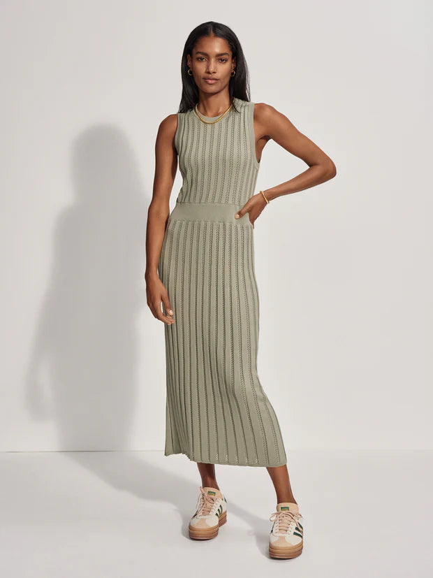 VARLEY FLORIAN KNIT DRESS - SEAGRASS