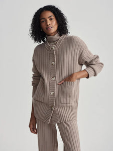 VARLEY PENSDALE RELAXED KNIT CARDIGAN - FUNGI