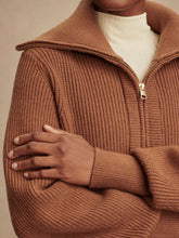 Load image into Gallery viewer, VARLEY MAURA HALF-ZIP RIB KNIT - CARAMEL PECAN
