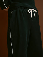 Load image into Gallery viewer, VARLEY BRUSHED RIB STRAIGHT-LEG PANT - BLACK/SNOW WHITE
