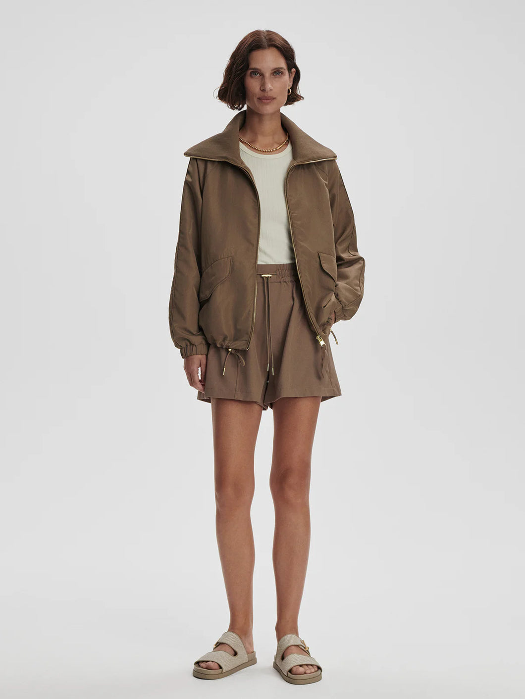 VARLEY MORVEN BLOUSON JACKET - TAUPE STONE