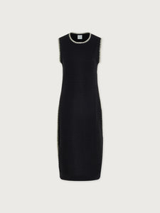 VARLEY DWIGHT TANK KNIT MIDI DRESS - BLACK/WHITE