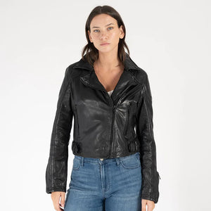 MAURITIUS BITA RF LEATHER JACKET - BLACK