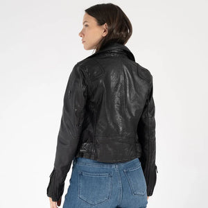 MAURITIUS BITA RF LEATHER JACKET - BLACK