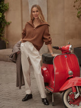 Load image into Gallery viewer, VARLEY MAURA HALF-ZIP RIB KNIT - CARAMEL PECAN
