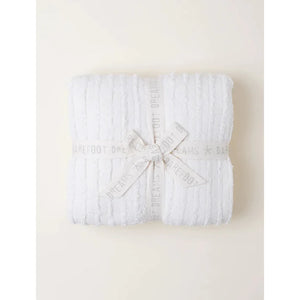 BAREFOOT DREAMS COZYCHIC ANGULAR RIB BLANKET - CREAM