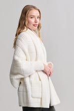 Load image into Gallery viewer, BAREFOOT DREAMS COZYCHIC COTTON TONAL PLAID BLANKET WRAP - PEARL
