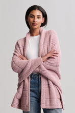 Load image into Gallery viewer, BAREFOOT DREAMS COZYCHIC COTTON TONAL PLAID BLANKET WRAP - TEABERRY
