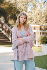BAREFOOT DREAMS COZYCHIC COTTON TONAL PLAID BLANKET WRAP - TEABERRY
