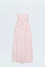 Load image into Gallery viewer, PISTOLA BIANCA SHIRRED BODICE DRESS - RUBY STRIPE
