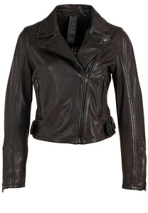 MAURITIUS BITA RF LEATHER JACKET - BLACK