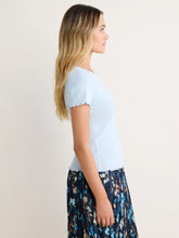 Load image into Gallery viewer, NZ BY NIC+ZOE POINTELLE RIB GEORGIA TEE - CRYSTAL
