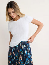 Load image into Gallery viewer, NZ BY NIC+ZOE POINTELLE RIB GEORGIA TEE - PAPER WHITE
