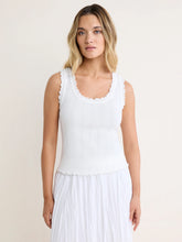 Load image into Gallery viewer, NZ BY NIC+ZOE POINTELLE RIB ELLA TANK - PAPER WHITE
